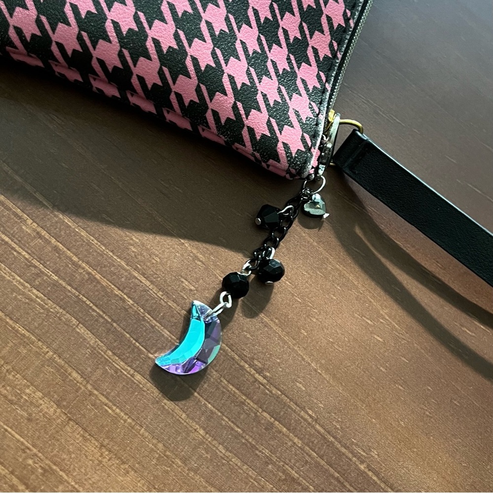 New Purple Moon Black Purse Charm Zipper Pull